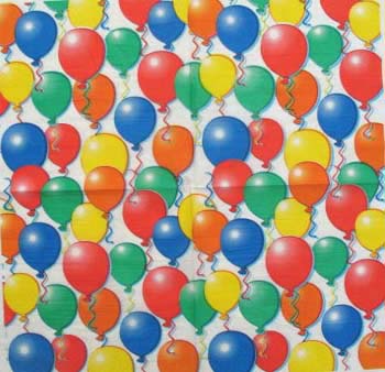 En servett, ballonger