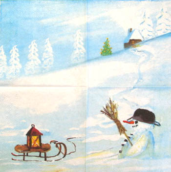 Lautasliina, lumiukko