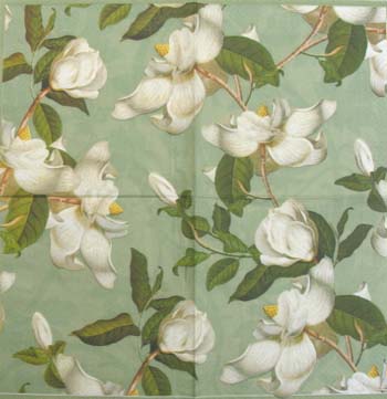 En servett, magnolior