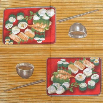 Lautasliina, sushi