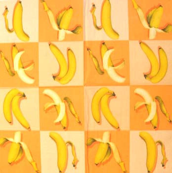 En servett, bananer