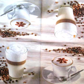 En servett, kaffe