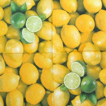 En servett, citroner