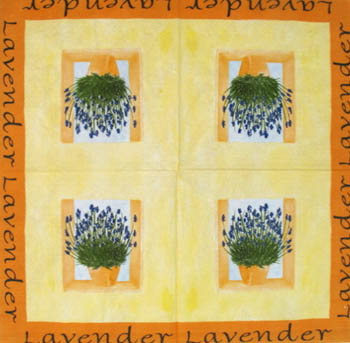 En servett, lavendel