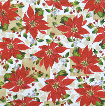 En servett, julblommor