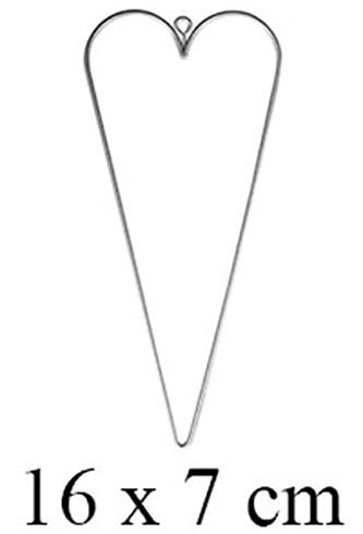 Metallisydän 16 x 7 cm hopea
