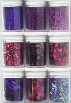 Glitter-Sortiment / violett