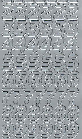 Ääriviivatarra, numerot