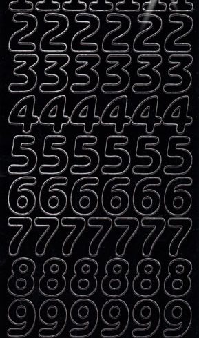 Ääriviivatarra, numerot