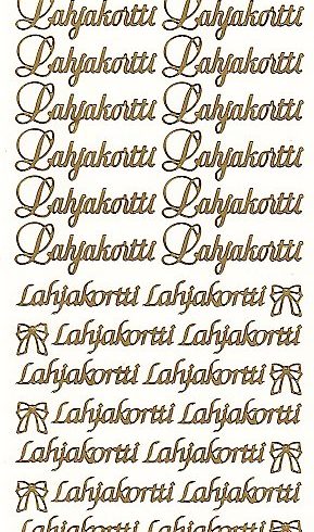 Ääriviivatarra, lahjakortti