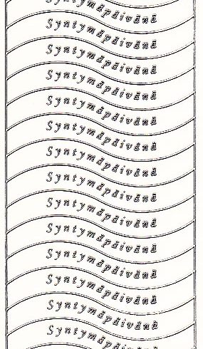 Ääriviivatarra, syntymäpäivä