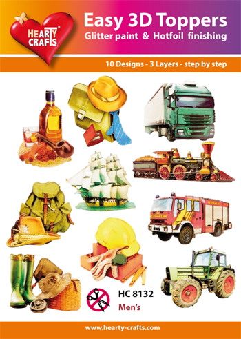Hearty Crafts Easy0 3D Toppers 3D-paketti ajoneuvot