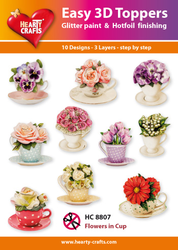 Hearty Crafts Easy 3D Toppers 3D-paketti kukkakupit