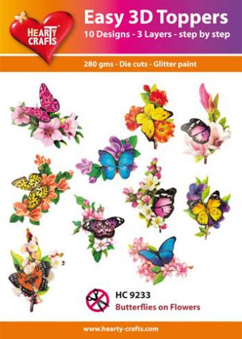 Hearty Crafts Easy 3D Toppers 3D-paketti perhoset