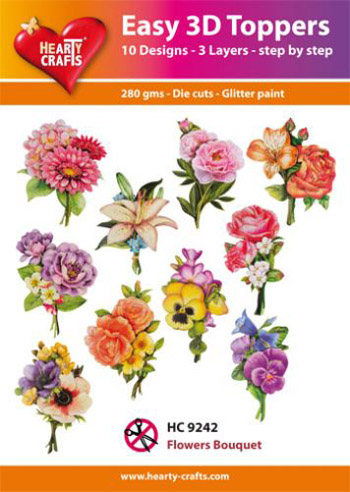 Hearty Crafts Easy 3D Toppers 3D-paketti kukkakimput
