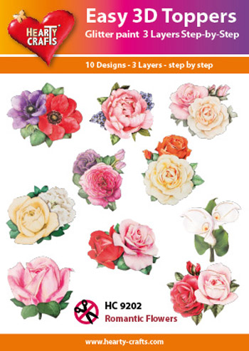 Hearty Crafts Easy 3D Toppers 3D-paketti ruusut