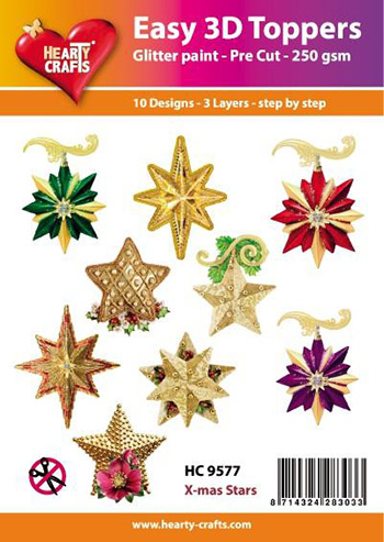 Hearty Crafts Easy 3D Toppers 3D-paketti tähdet