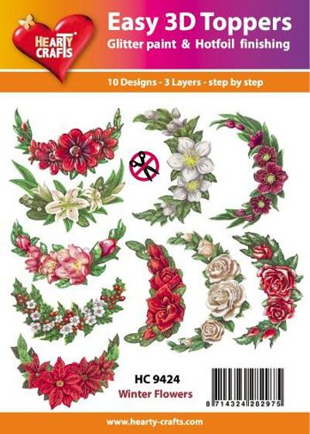 Hearty Crafts Easy 3D Toppers 3D-paketti kukkakaaret