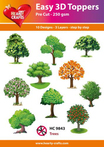 Hearty Crafts Easy 3D Toppers 3D-paketti puut