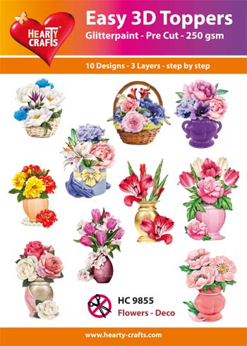 Hearty Crafts Easy 3D Toppers 3D-paketti kukka-asetelmat