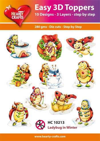 Hearty Crafts Easy 3D Toppers 3D-paketti leppäkertut joulu