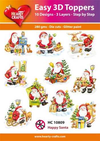 Hearty Crafts Easy 3D Toppers3D-paketti joulupukki