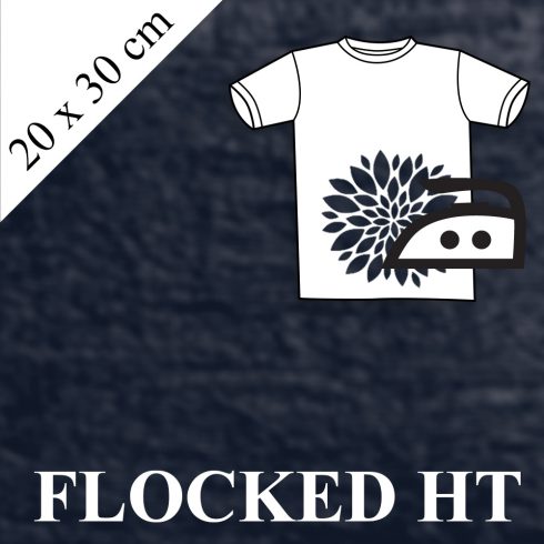 Värmetransfer, flockad marinblå