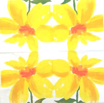 En servett, blommor