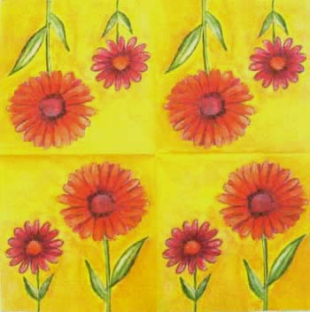 En servett, blommor