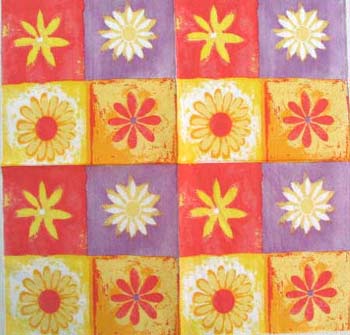 En servett, blommor