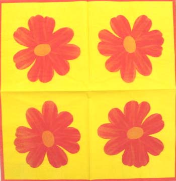 En servett, blommor