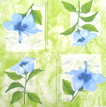 En servett, blommor