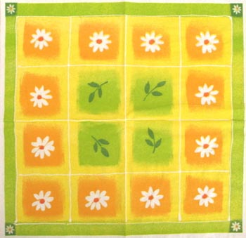 En servett, blommor