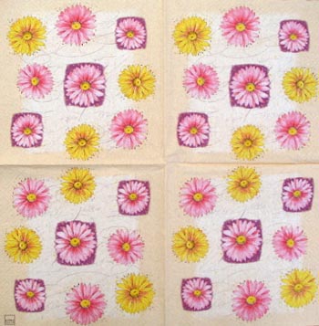 En servett, blommor