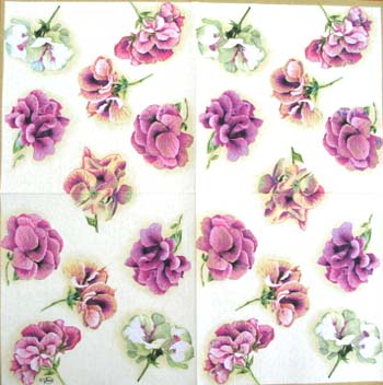 En servett, blommor