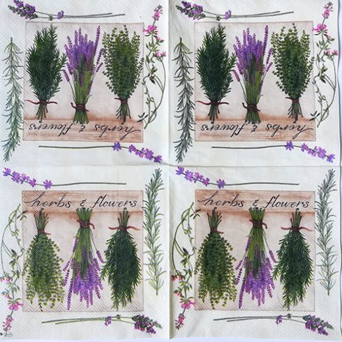 En servett, lavendel