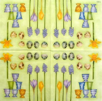 En servett, blommor