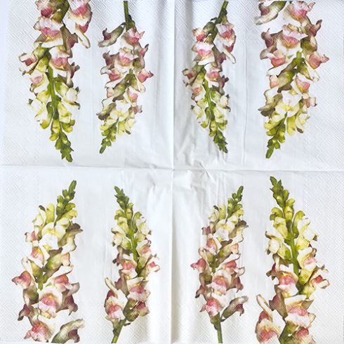 En servett, blommor