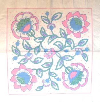 En servett, blommor