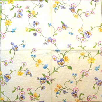 En servett, blommor