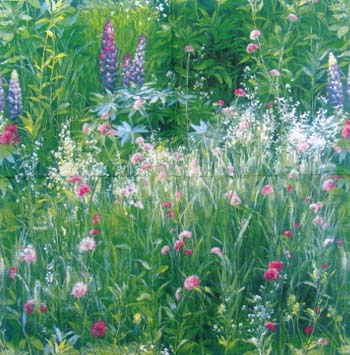 En servett, blommor