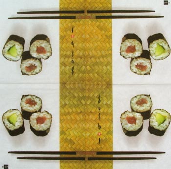 En servett, sushi