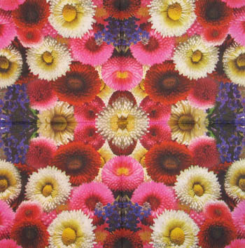 En servett, blommor