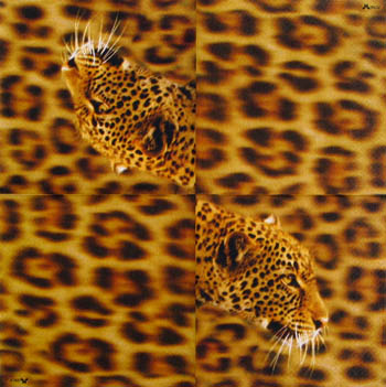 En servett, leoparder