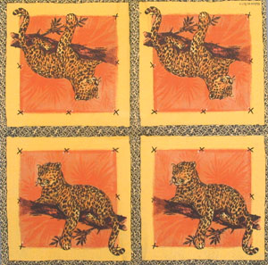 En servett, leoparder