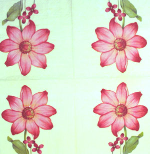 En servett, blommor