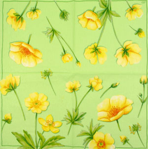 En servett, blommor