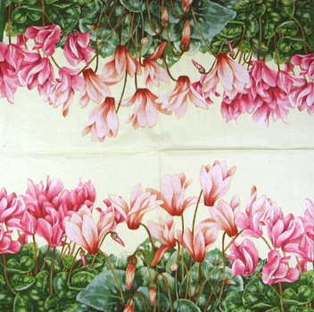 En servett, blommor
