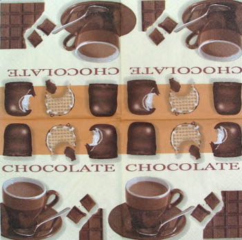 En kaffeservett, varm choklader