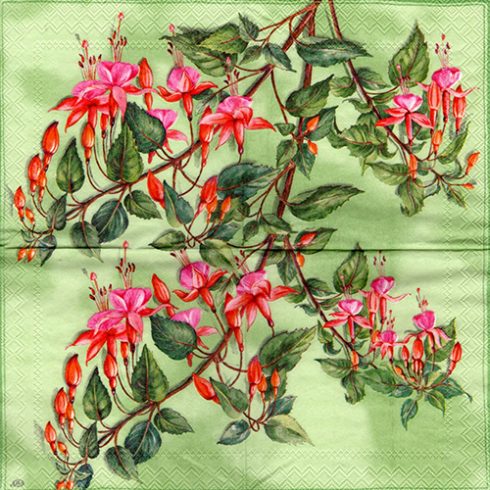 En kaffeservett, blommor